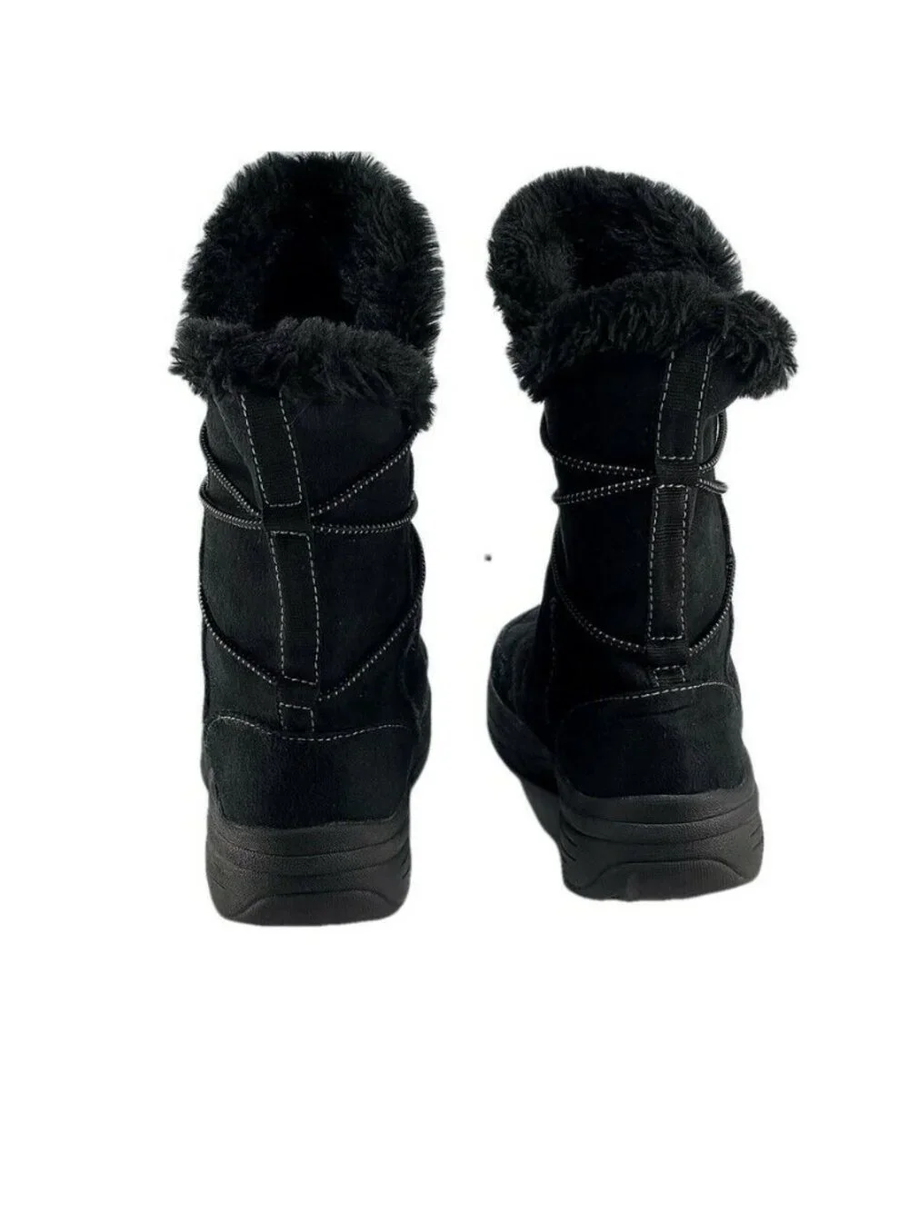 CROFT & BARROW Womens Waterproof Black Suede Winter Boots Size 7